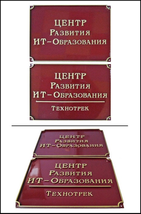 Таблички «Центр развития ИТ-образования», 2 шт. Размер 30Х20.